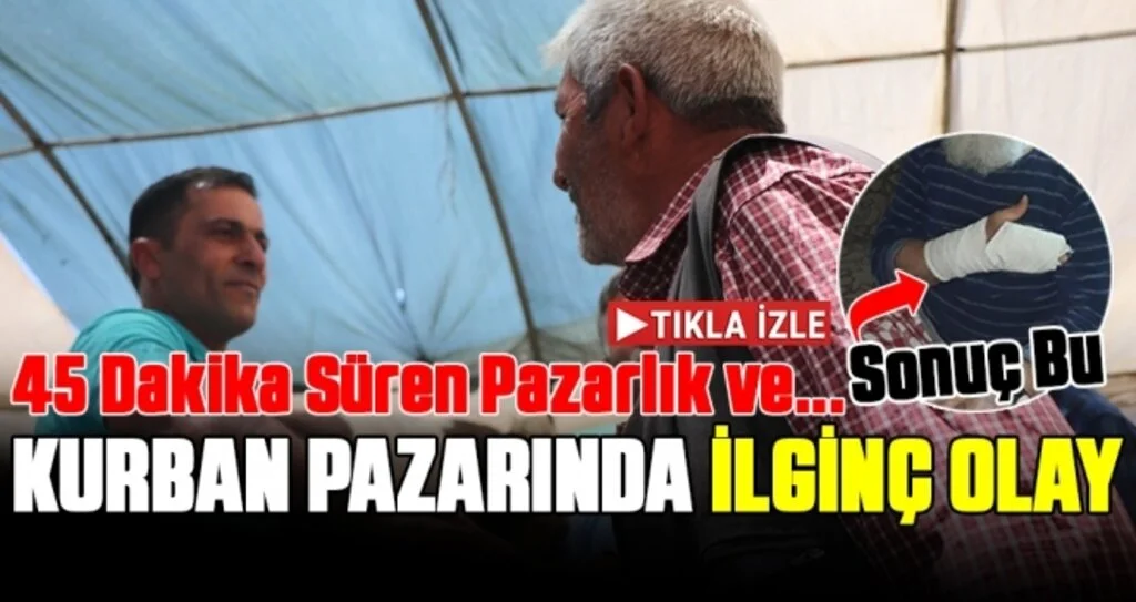 Kurban pazarında ilginç olay: Pazarlık ettiği adamın parmaklarını kırdı