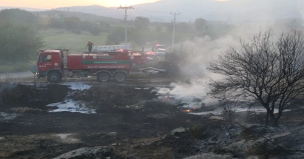 Muğla Yatağanda Yangın, Ziraat Arazisinde Çıkan Yangında Maddi Hasar Oluştu