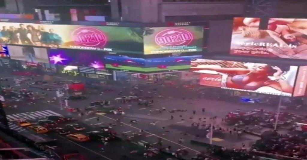 New Yorkun Kalbi Times Meydanında Korku Dolu Anlar