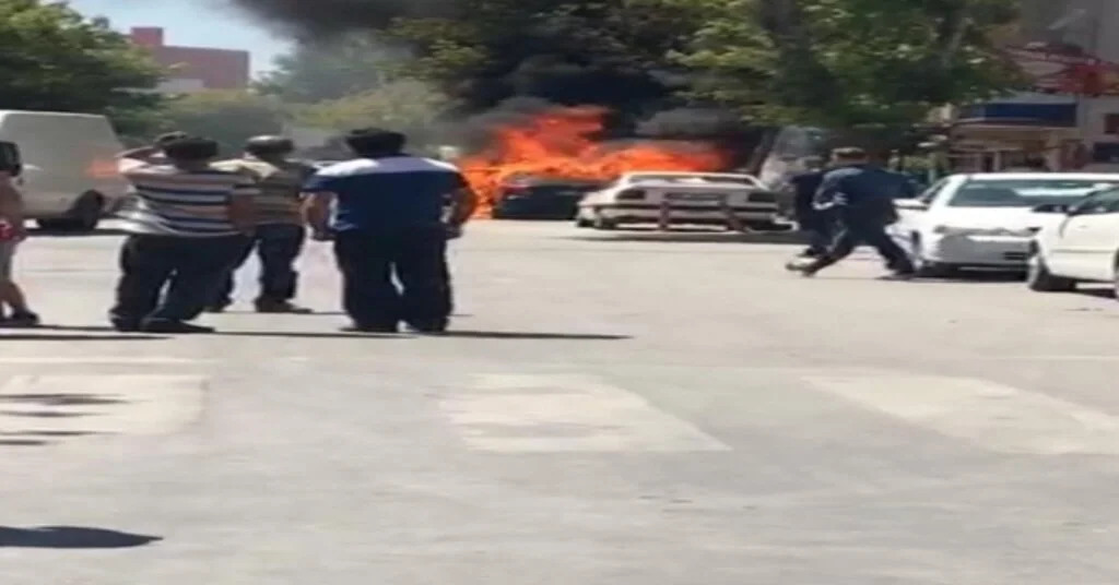 Park Halindeki Bir Araç Alev Topuna Döndü