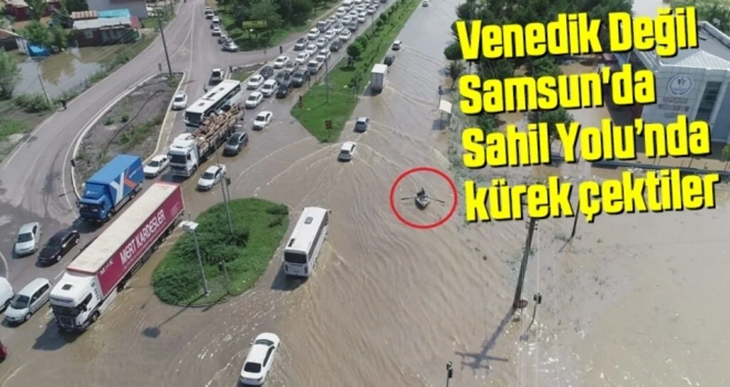 Samsun'da Sahil Yolu’nda kürek çektiler