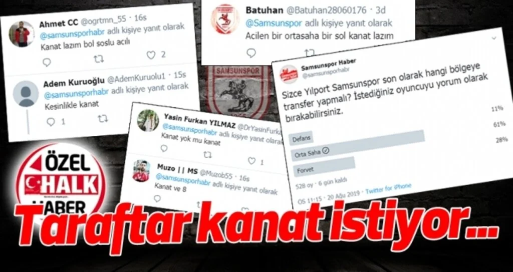 Samsunspor Habeleri | Taraftar kanat istiyor