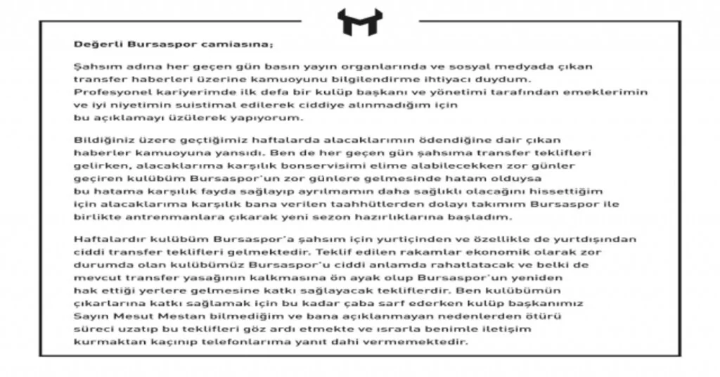 Umut Meraştan Transfer İsyanı