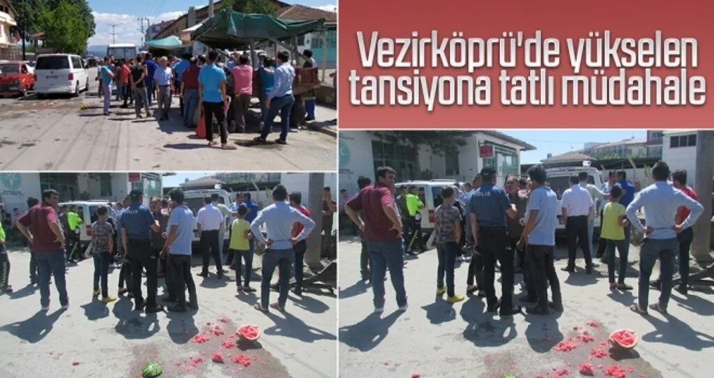 Vezirköprü'de yükselen tansiyona tatlı müdahale