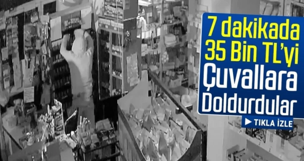 7 dakikada 35 bin TL değerindeki sigaraları çaldılar