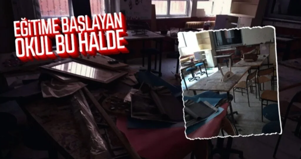 Eğitime başlayan okul bu halde