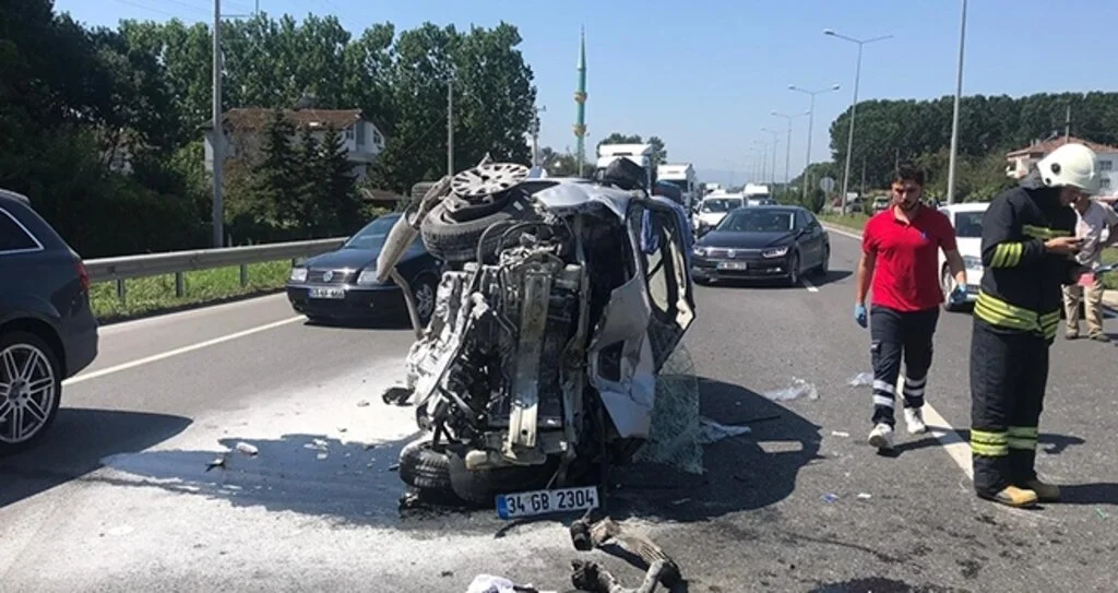 İneğe çarpmamak için takla attı
