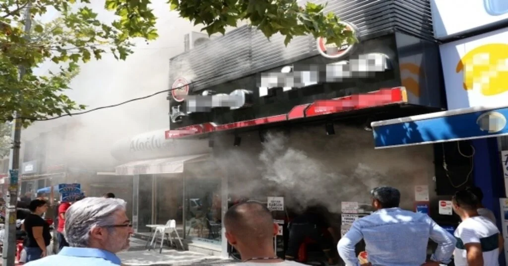 Manisada Bir Pizzacıda Korkutan Yangın