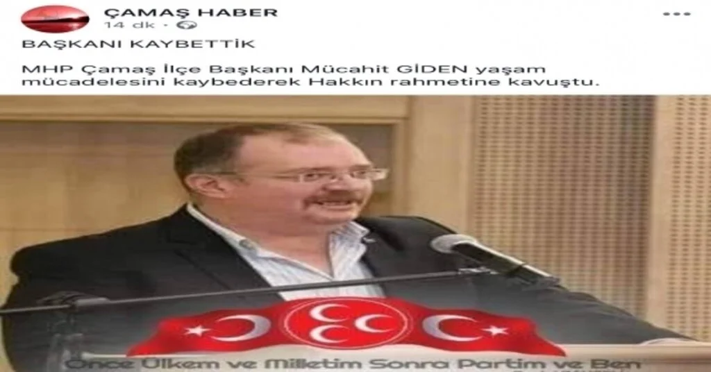 Mhp Çamaş İlçe Başkanı Vefat Etti