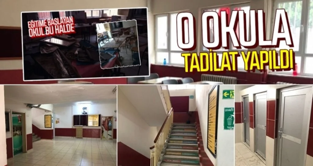 O okula tadilat yapıldı