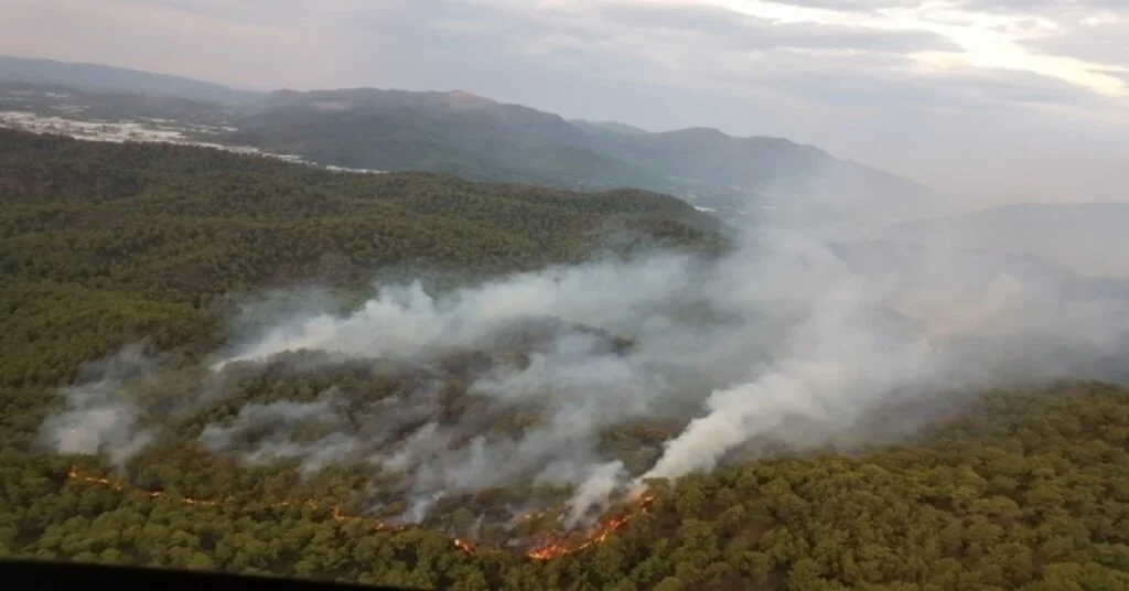 Ortacadaki Yangın İçin Bölgeden Helikopter Desteği Geldi