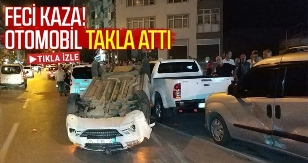 Samsun'da alt geçit çıkışında otomobil takla attı: 3 yaralı