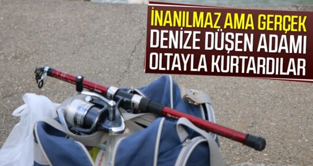 Samsun'da Denize düşen adamı oltayla kurtardılar