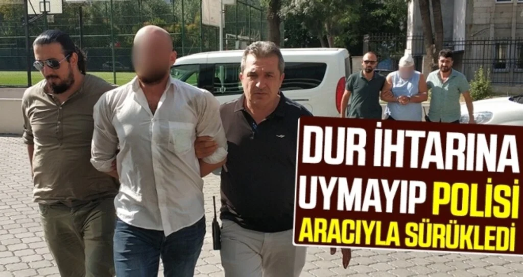 Samsun'da dur ihtarına uymayıp polisi aracıyla sürükledi