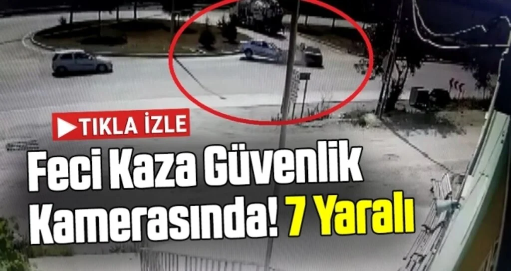 Samsun'da Feci Kaza Güvenlik Kamerasında! 7 Yaralı