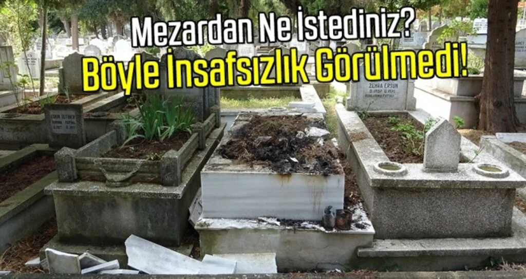 Samsun'da Karı, koca ve oğullarının mezarları tahrip edilerek yakıldı