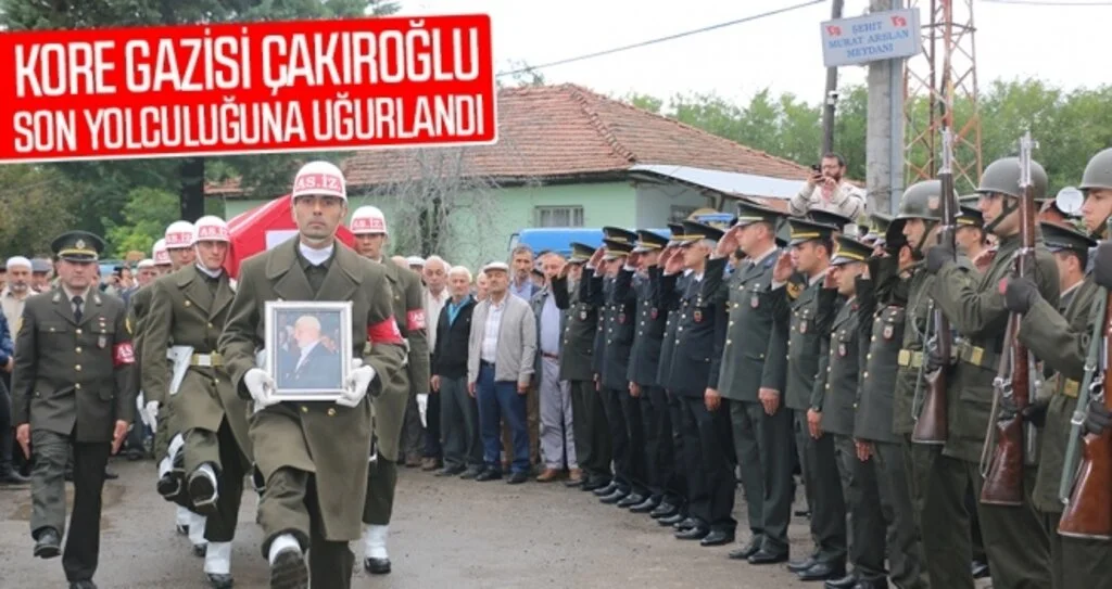 Samsun'da Kore gazisi Çakıroğlu son yolculuğuna uğurlandı.