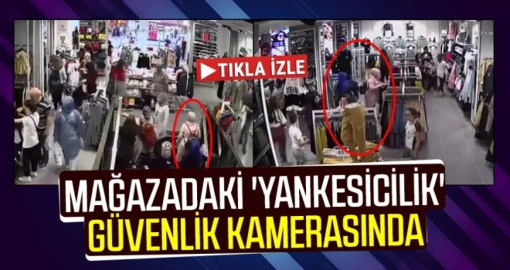 Samsun'da Mağazadaki 'yankesicilik' güvenlik kamerasında