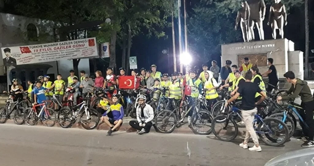 Samsun'da Pedallar gaziler için döndü