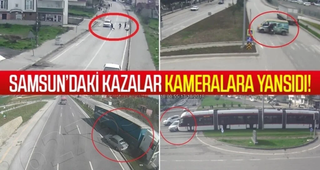 Samsun'daki Kazalar Kameralara Yansıdı