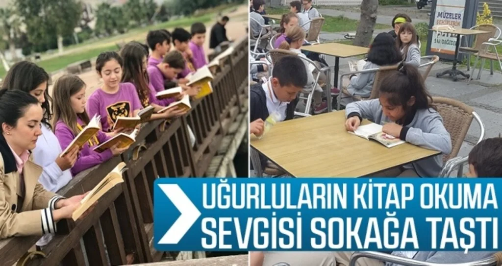 Uğurluların kitap okuma sevgisi sokağa taştı