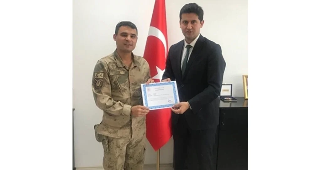 Başarılı Jandarma'ya Teşekkür Belgesi
