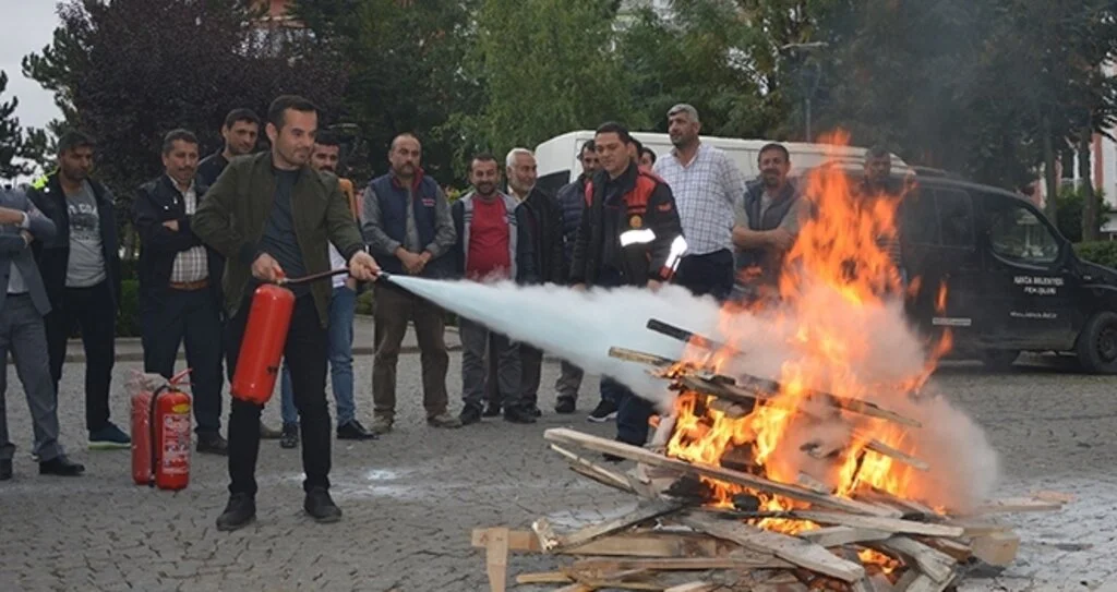 Havza’da yangın eğitimi ve tatbikatı