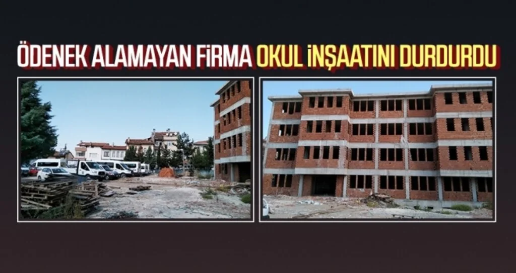 Ödenek alamayan firma okul inşaatını durdurdu