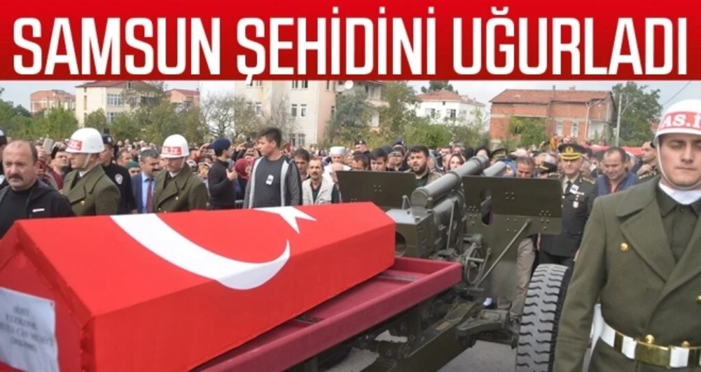 Samsun şehidini uğurladı