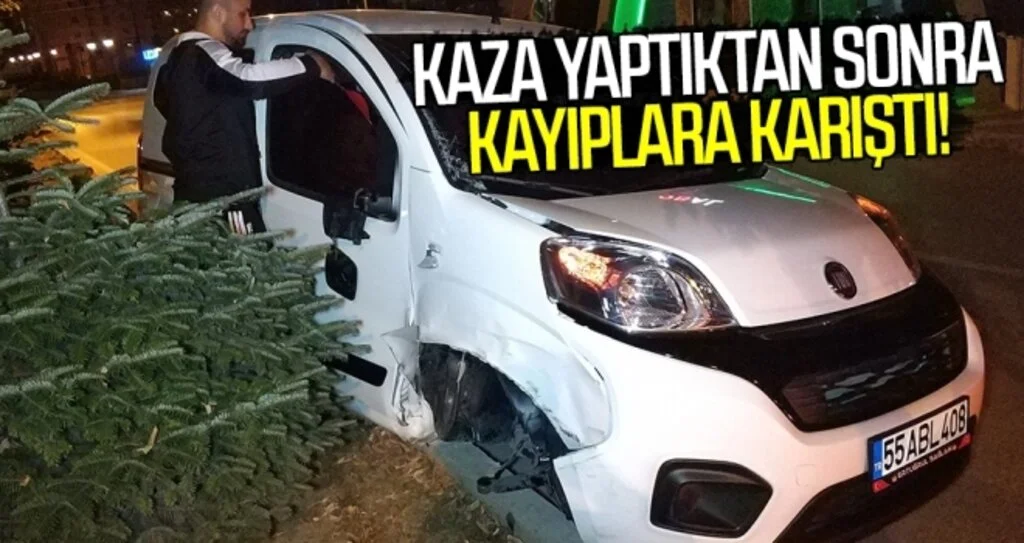 Samsun'da 2 otomobile çarpan aracın sürücüsü kaçtı