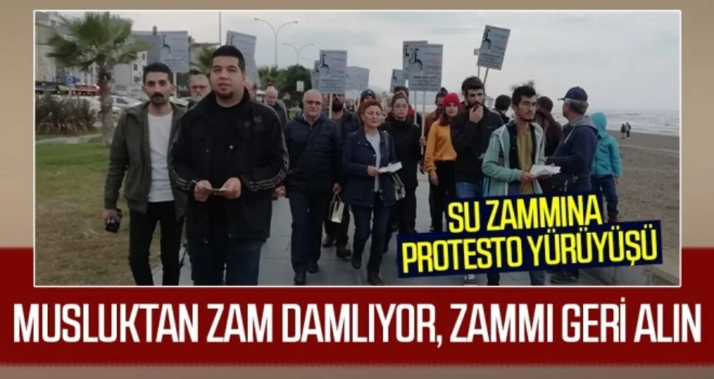 Samsun'da Su zammına protesto yürüyüşü 