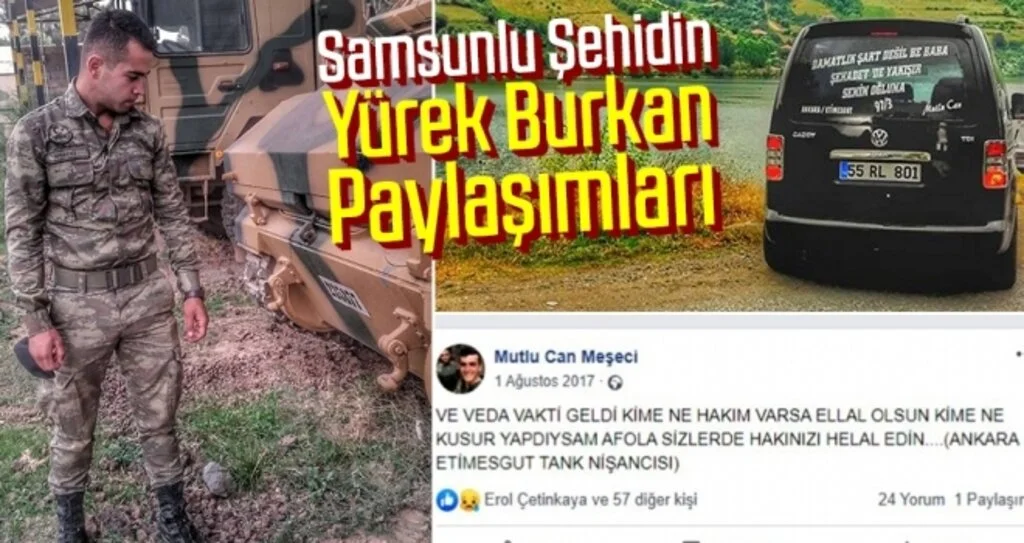 Samsunlu Şehidin yürek burkan paylaşımları