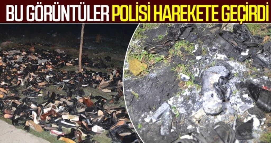 Yol Kenarına Atılmış Ayakkabılar Polis ve Zabıtayı Harekete Geçirdi