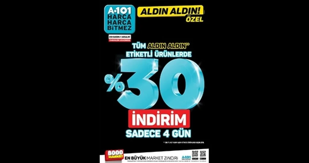 A101’de Aldın Aldın Özel! 200 TL Altı Aldın Aldın Etiketli Ürünlerde Sadece 4 Gün 0 İndirim!