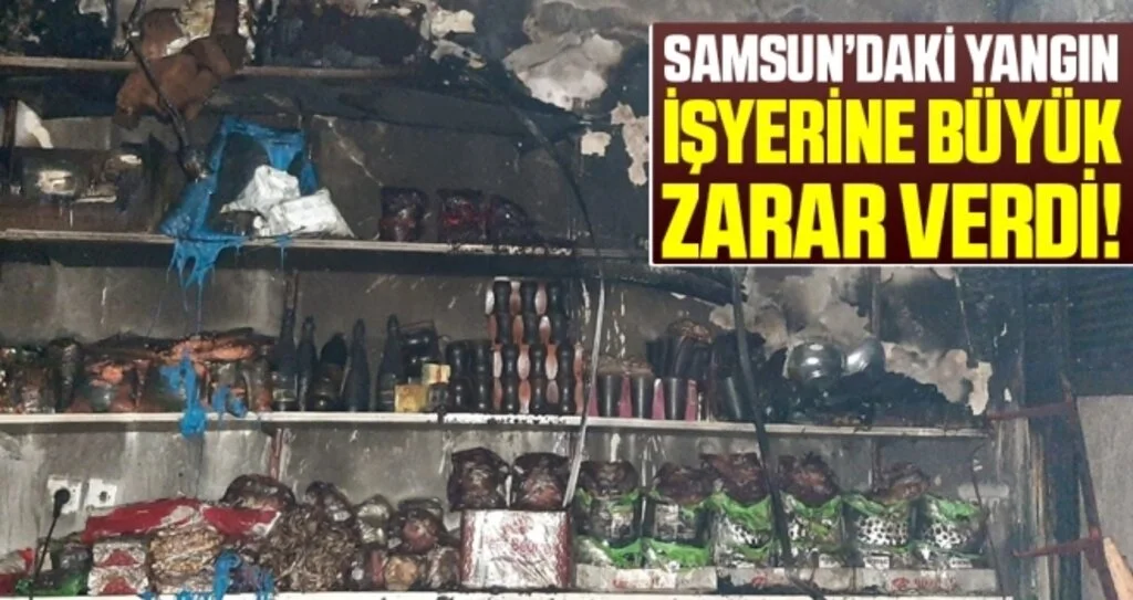 Alaçam'da iş yeri yangını
