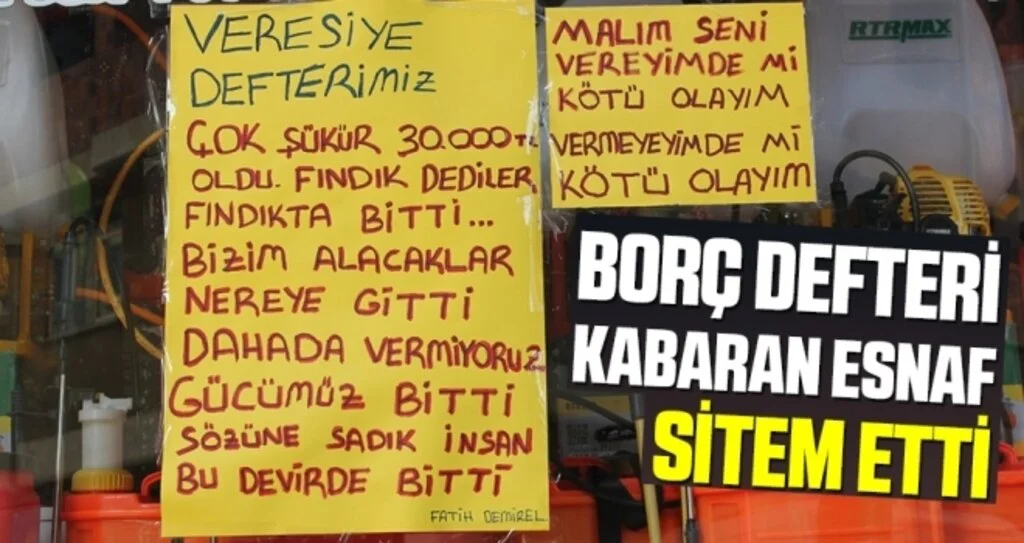 Borç defteri kabaran esnaf sitem etti