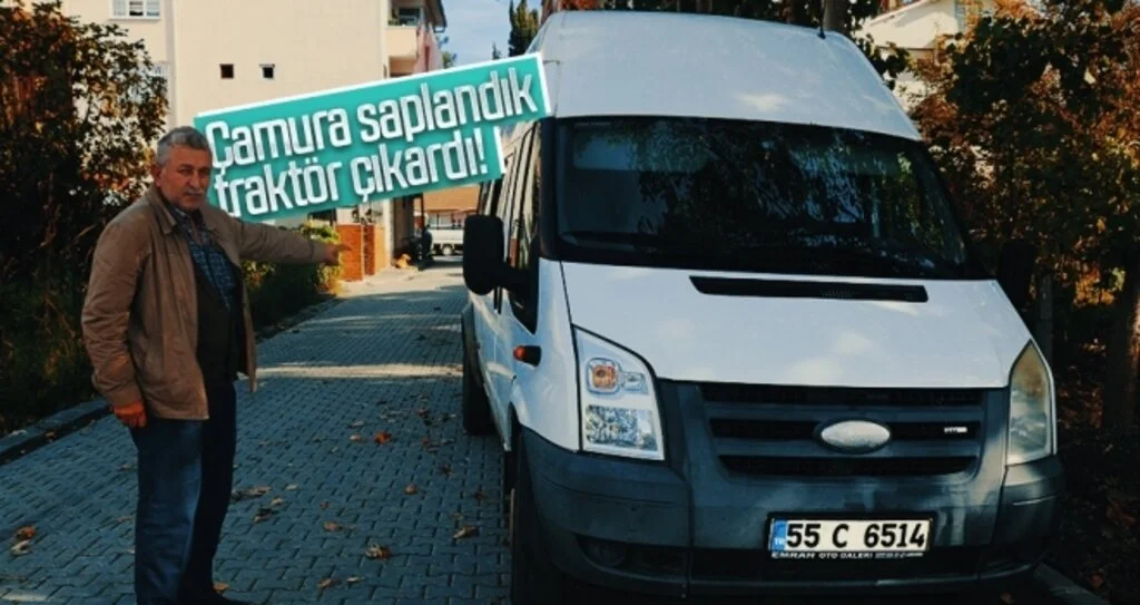 Çamura saplandık traktör çıkardı!
