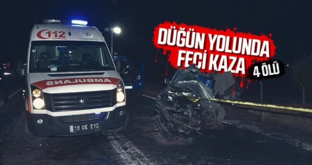 Düğün yolunda feci kaza: 4 ölü