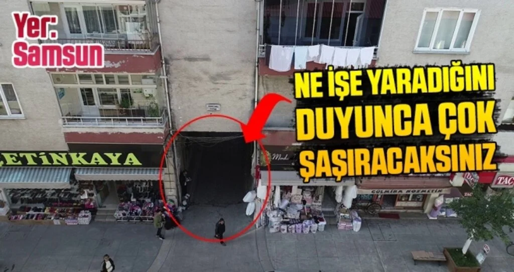 Samsun'da apartmanın altından yol geçiyor