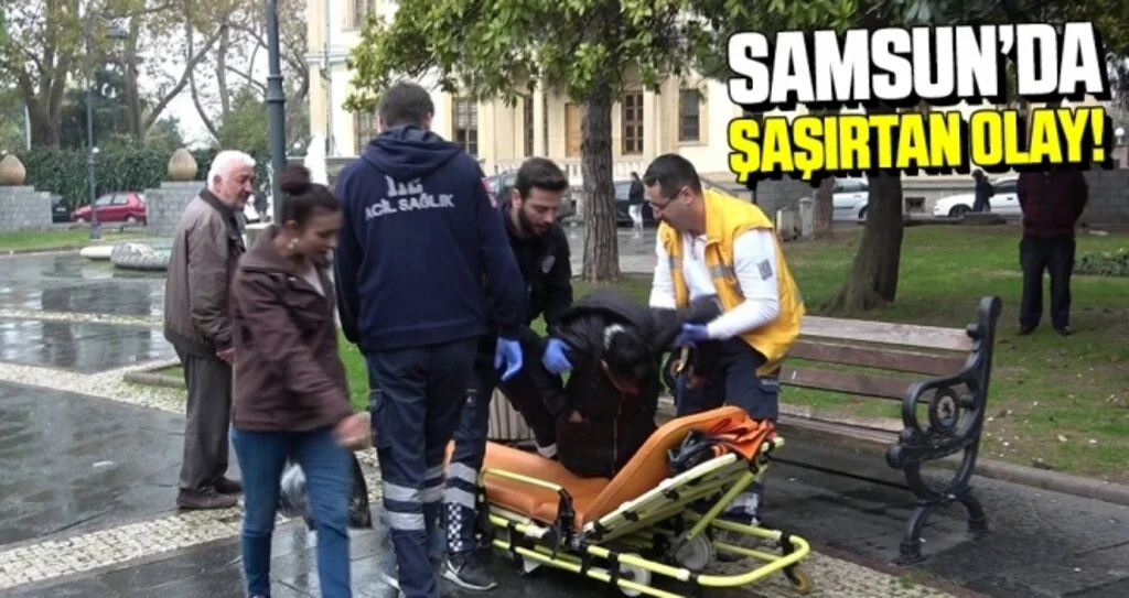 Samsun'da Genç kadın gündüz alkol aldı, bankta sızıp kaldı