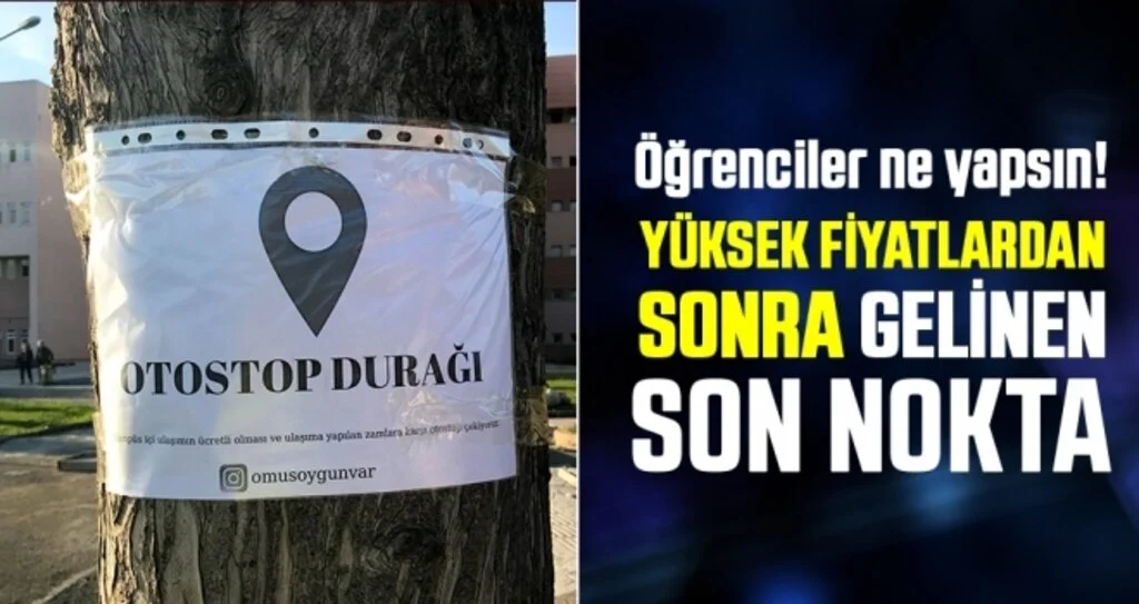 Samsunlu Öğrenciler Otostop Durağı Kurdu