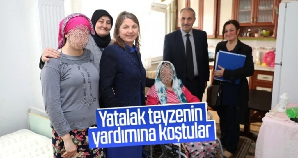 Yatalak teyzenin yardımına koştular