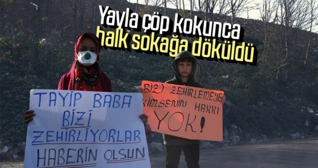 Yayla çöp kokunca halk sokağa döküldü