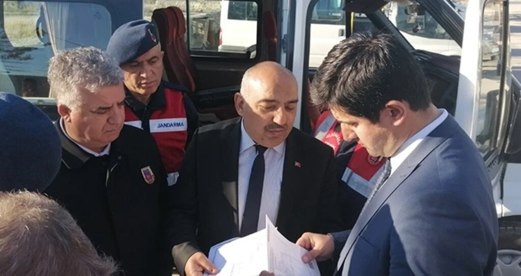 Kaymakam Sahaya İndi Okul Servislerini Denetledi