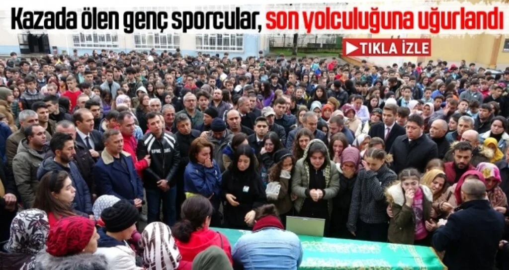 Kazada ölen genç sporcular, son yolculuğuna uğurlandı