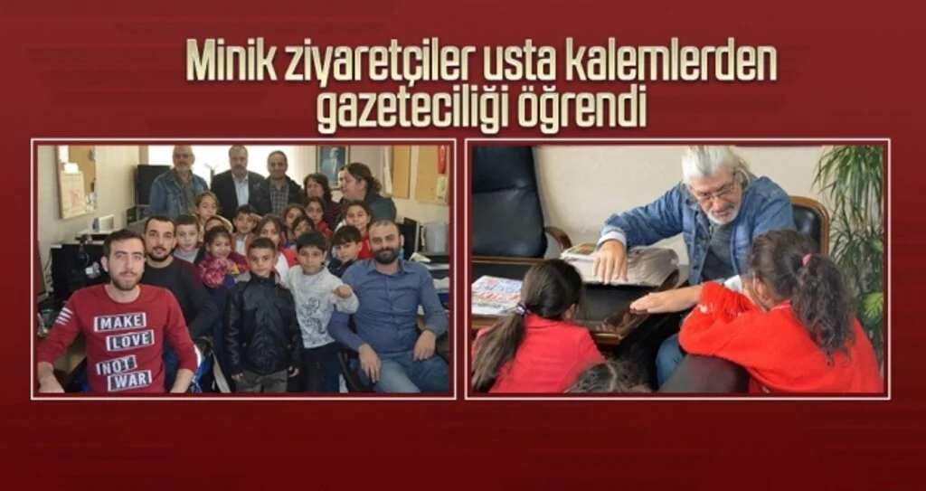 Minik ziyaretçiler usta kalemlerden gazeteciliği öğrendi