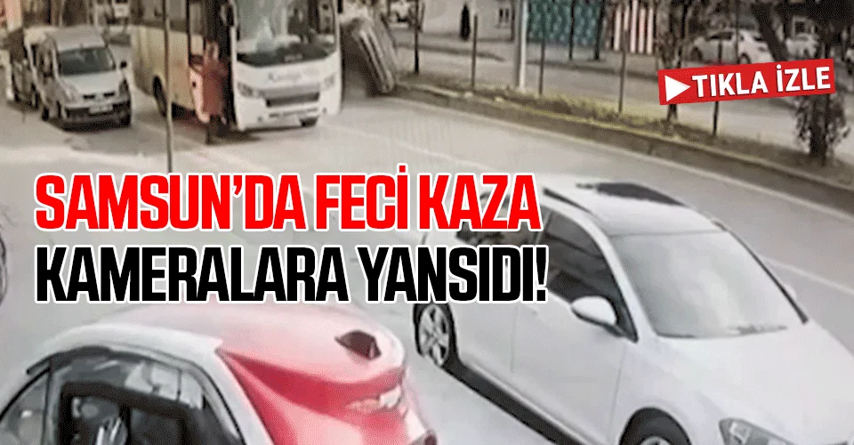 Samsun'da 2 kişinin yaralandığı kaza kamerada