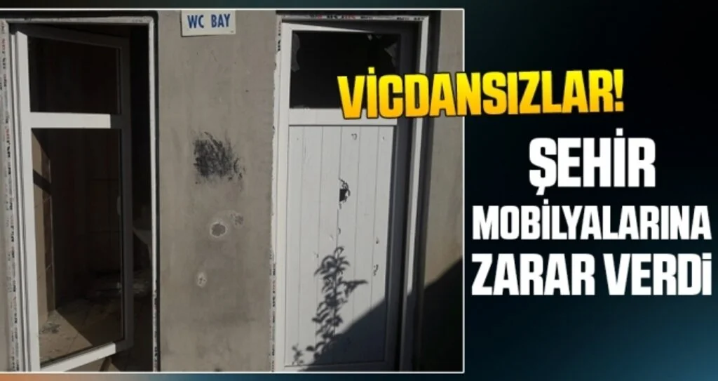 Samsun'da Magandalar şehir mobilyalarına zarar verdi