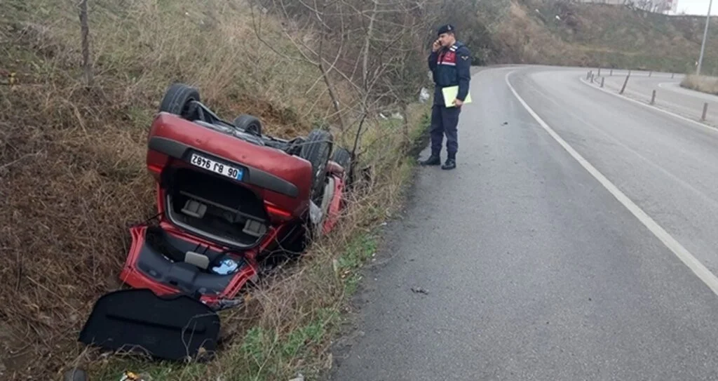Samsun'da otomobil takla attı: 1 yaralı
