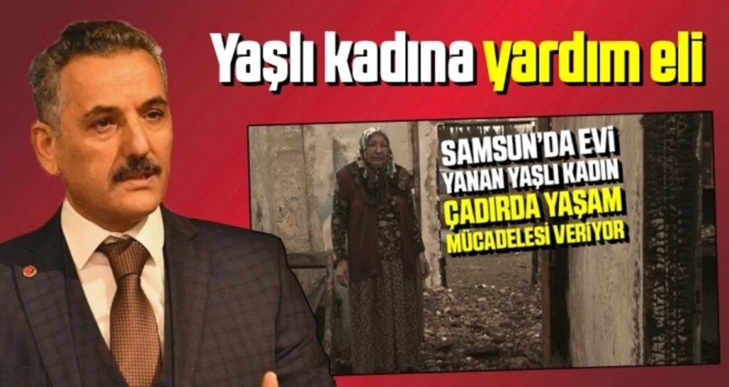 Samsun'da Yaşlı Kadına Yardım Eli